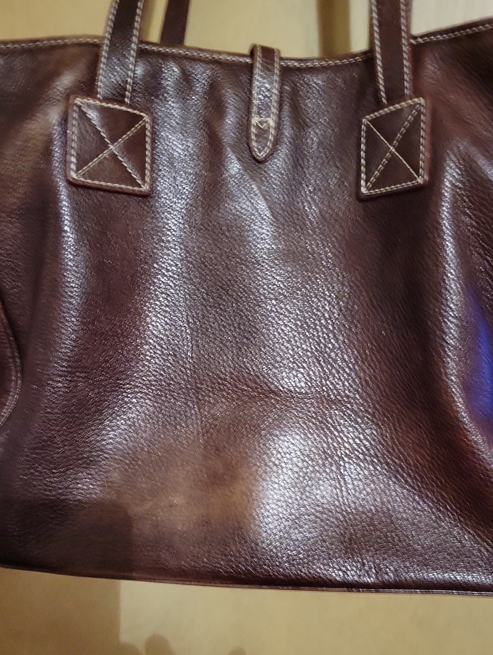 Vintage Dooney & Bourke Brown Pebble Leather Tote Ex-large - Picture 16 of 16